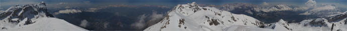 Panorama 360 gradi dalla cima del Tete de L'Aupet