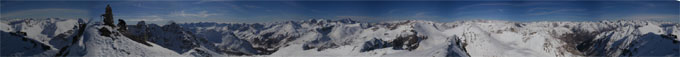Panorama 360 gradi dalla cima de Le Sanguineirette