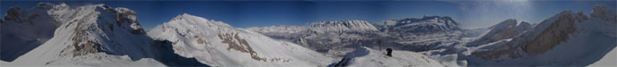 Panorama 360 gradi dalla cima del Tete de L'Aupet