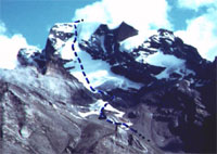 Il tracciato di salita al Bugjan Peak