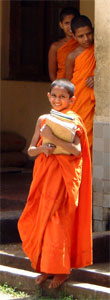 Giovani studenti in un monastero di Kandy
